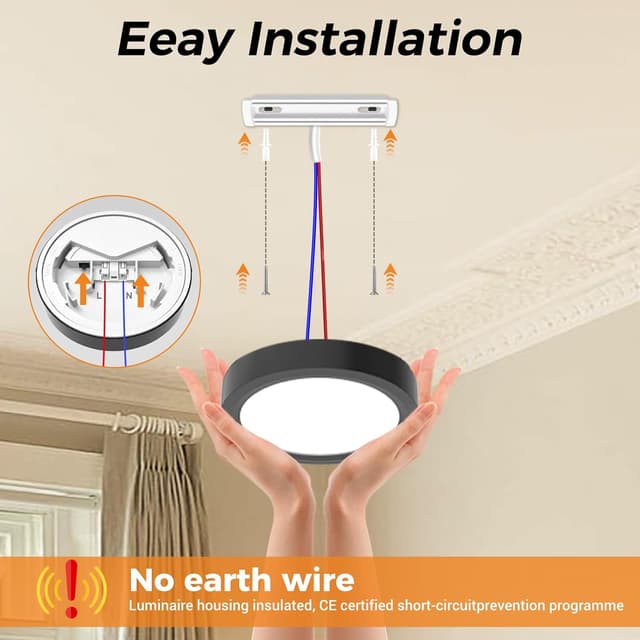 Detalle 2 de slochi 12CM Mini Bathroom Light (IP44) – 3 colour temperature LED flush ceiling lamp, 8W