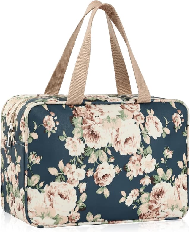 Detalle de Aucuu Kulturbeutel groß mit Griff (30 x 21 x 12 cm) – wasserdicht, isoliert mit Aluminiumfolie