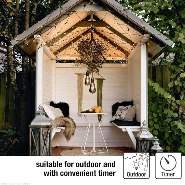 Detalle de hellum Lot de 2 lampes suspendues extérieures à batterie ST64 grise avec télécommande