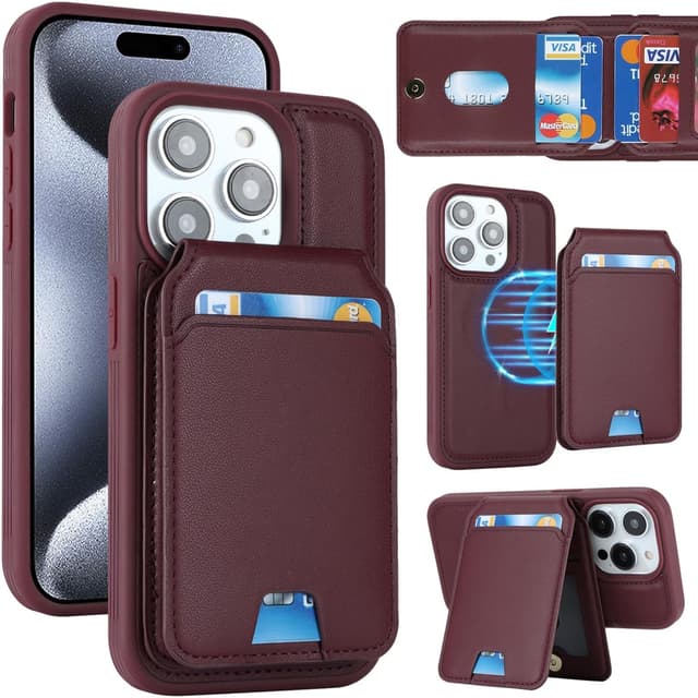Detalle de Zouzt iPhone 15 Pro wallet case, 2 in 1
