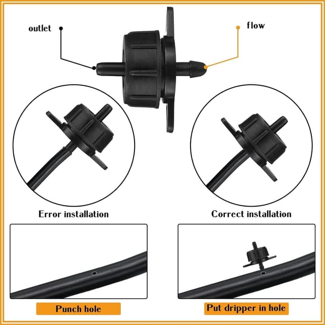Detalle de Set di 100 gocciolatori autocompensanti per microirrigazione da 4 l/ora (irrigazione smontabile, pizzicati)