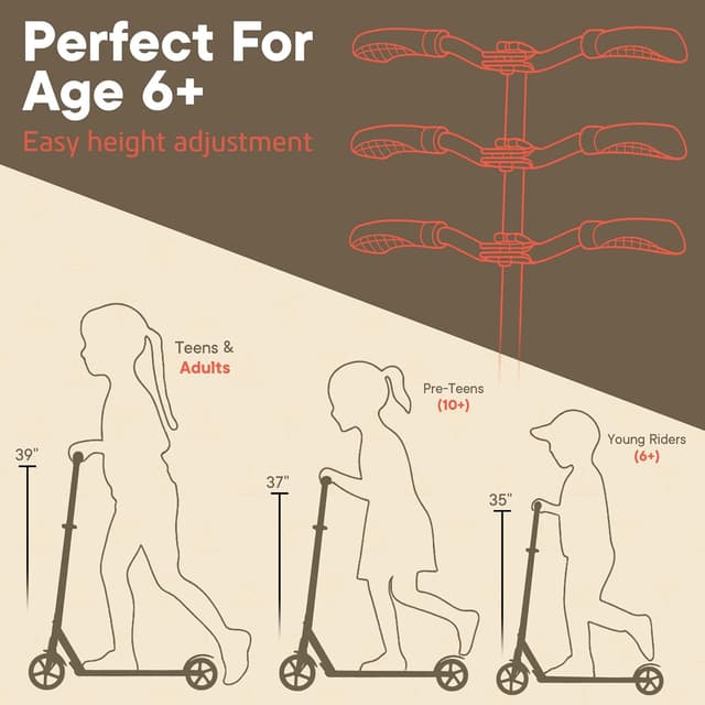 Thumbnail 1 de Campior Kick Scooter 240 lbs load, foldable 🛴
