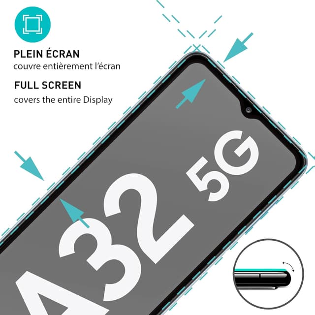 Detalle de Smartect Verre Trempé pour Samsung Galaxy A32 5G (2 pièces) Full Screen mat, anti-rayures 9H