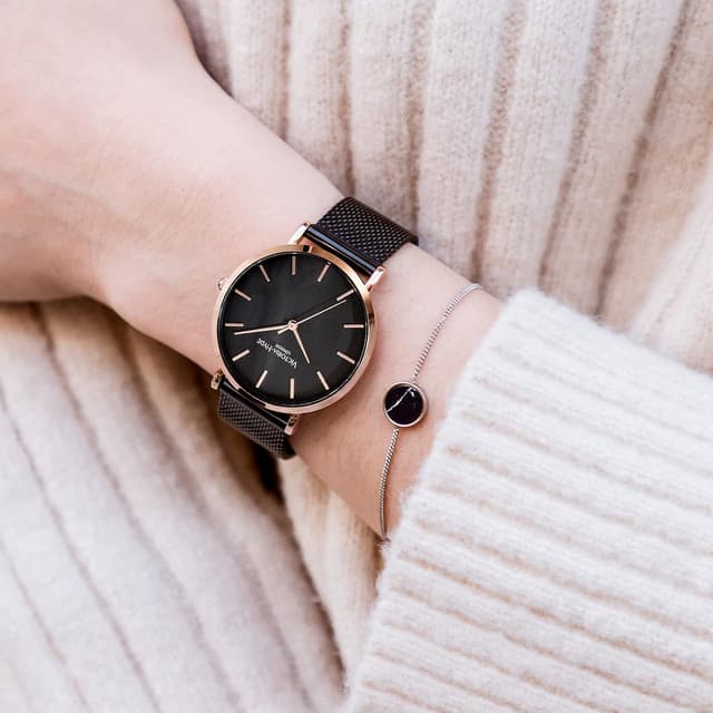 Detalle de VICTORIA HYDE Donna Bracciale Orologi Set Analogico al Quarzo con Cinturino in Pelle/Acciaio Inox