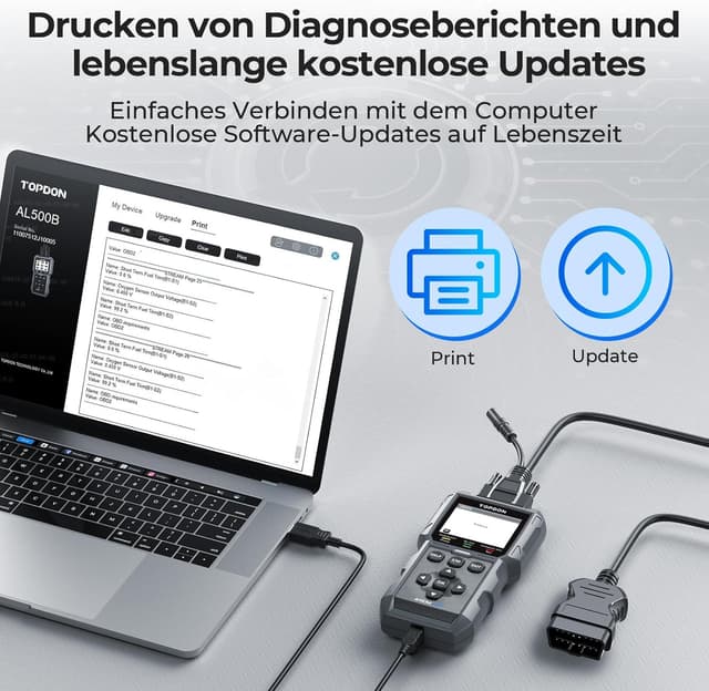 Thumbnail 6 de TOPDON ArtiLink500B OBD2 Diagnosegerät und Batterietester 2-in-1 für Auto-Fehlercodes und Tests