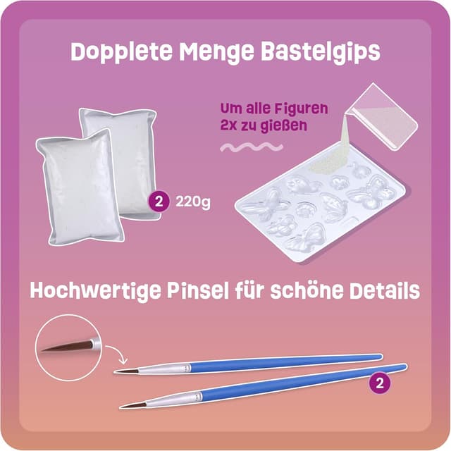 Thumbnail 6 de Smowo® 10 Schmetterling Gipsfiguren zum Gießen & Bemalen – Bastelset mit 10 Figuren