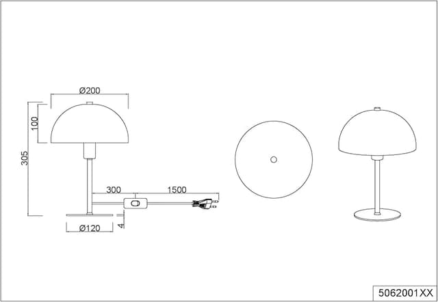 Thumbnail 5 de Trio Nola 506200132 lámpara de mesa metal negro/dorado, excl. 1x E14