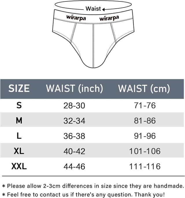 Detalle de wirarpa Men’s Briefs Underpants in Cotton with Soft Wide Waistband (No Fly) – Basic Everyday Comfort