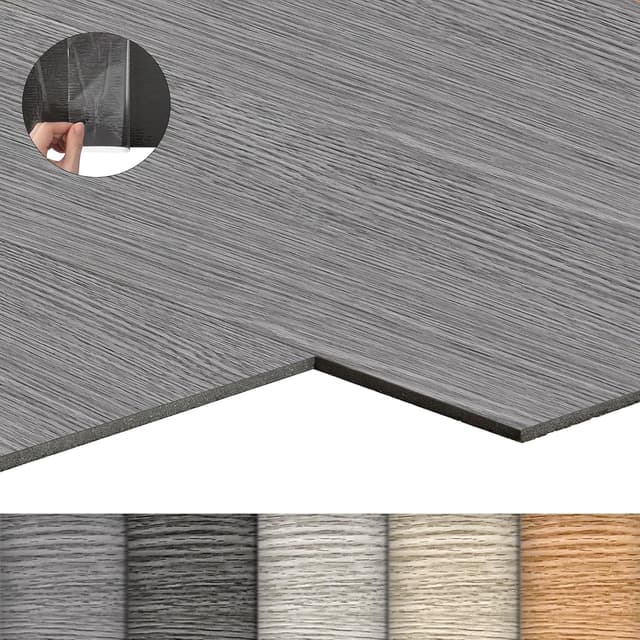 Detalle de LZQ selbstklebender PVC-Bodenbelag Vinylboden mit Holz-Effekt (Eiche Grau) – 36 Fliesen, 5,02 m²