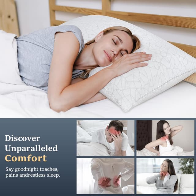 Detalle de COZSINOOR Queen Size Bed Pillows (Set of 2) with Cooling Down-Alternative Fill