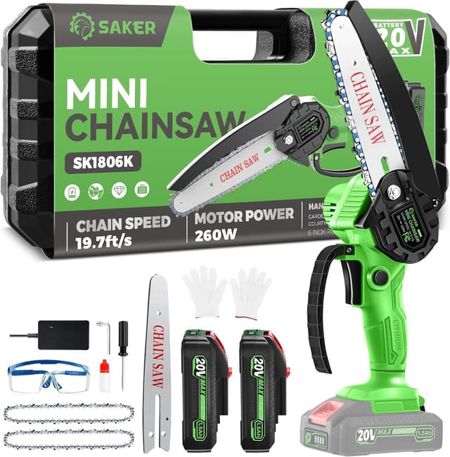 Detalle de Saker Electric Mini Chainsaw 6-inch cordless saw