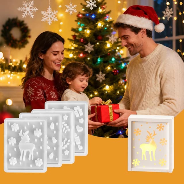 Thumbnail 6 de OneNine Silikonformen Gießformen Weihnachten (5-teilig) für Kerzen, Anhänger & mehr in Geschenkbox