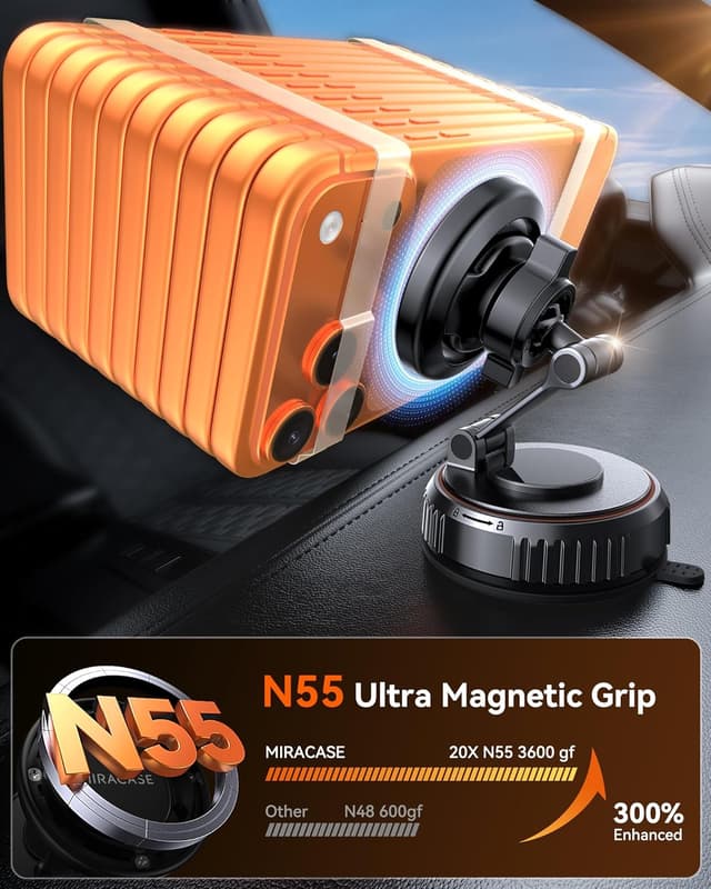 Detalle de Miracase MagSafe Car Mount with 360° Adjustable Magnetic Phone Holder