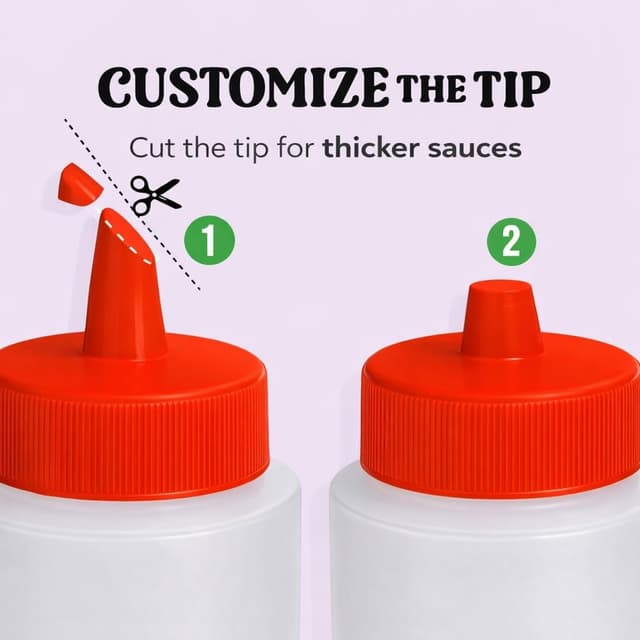 Detalle 2 de Norcalway 12 oz Condiment Squeeze Bottles