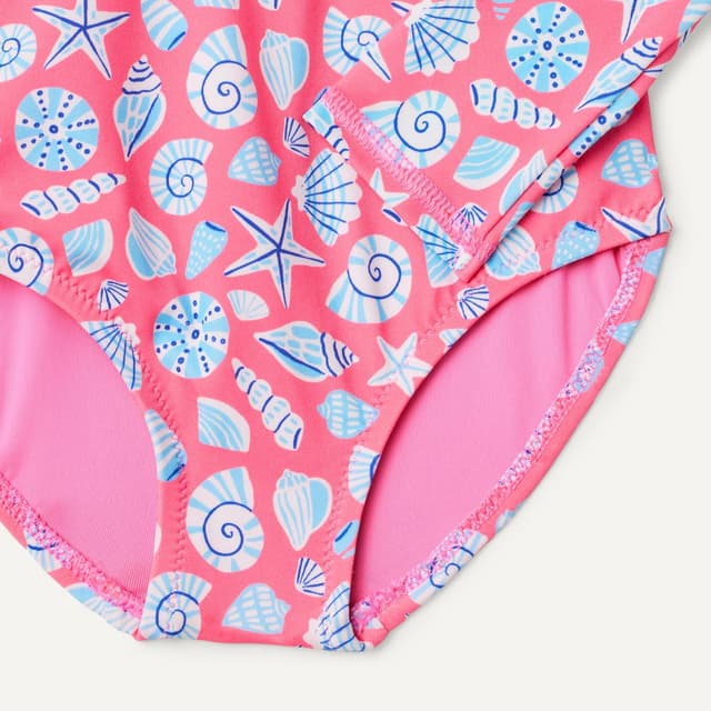 Detalle de Amazon Essentials Bébé Fille – Maillot de bain une pièce rashguard manches longues
