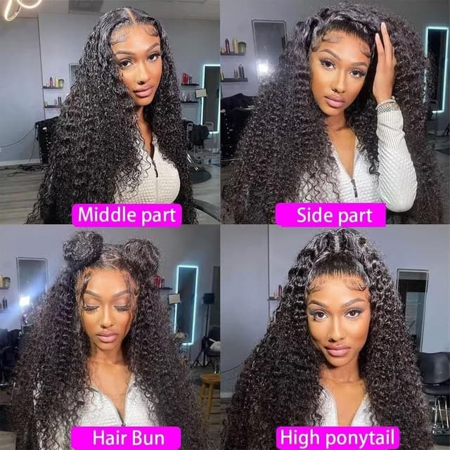 Detalle de 13x6 Deep Wave Lace Front en cheveux humains (200% densité) – Perruque lace front pré-épilée, 30 pouces