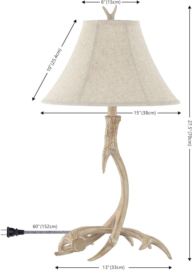 Detalle 2 de 27.5" Rustic Table Lamp with Antler Style