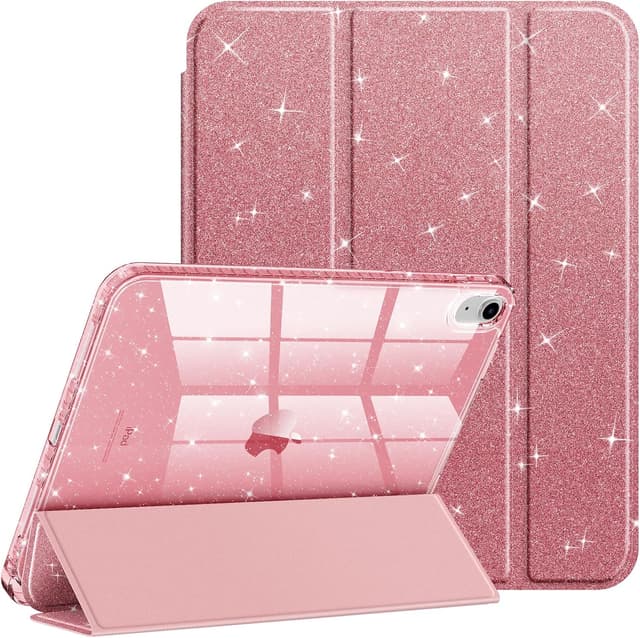 Detalle de FINTIE Glitter Case for iPad (A16) 11th Generation & iPad 10th Generation 10.9in – Rose Gold with Auto Wake/Sleep