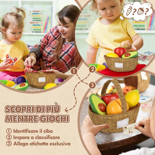 Thumbnail 1 de Lehoo Castle Set di cibo in legno 23 pezzi 🍽