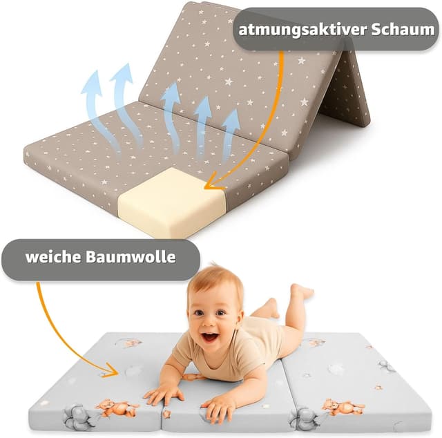 Detalle 2 de Totsy Baby Materasso lettino pieghevole neonato 60x120 cm Galaxy