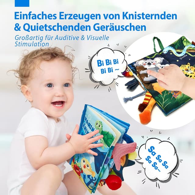 Detalle de hahaland Babybuch Stoffbuch 2er Set