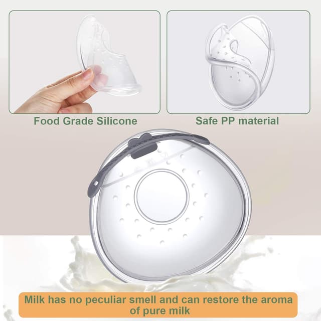 Detalle 2 de Lictin Milk Collection Shells (2-pack) with 10 Milk Storage Bags, 70ml Silicone Milk Collector