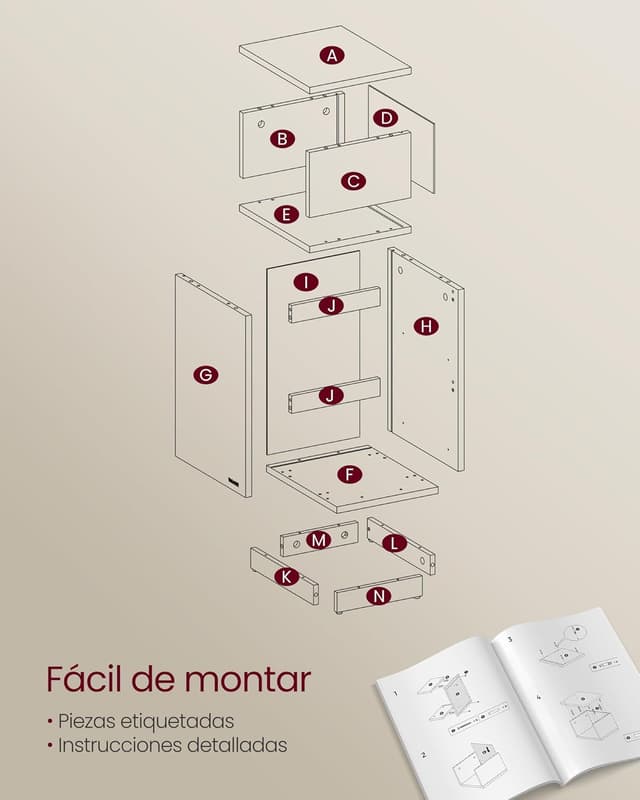 Thumbnail 6 de VASAGLE Kailyn Colección 🛏️ Juego de 2 Mesitas con Cajones y Compartimento