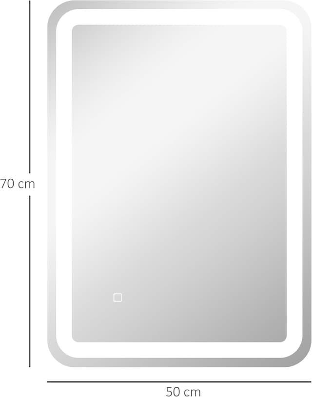 Thumbnail 6 de HOMCOM Miroir de salle de bain LED 50 x 70 cm avec éclairage 3 couleurs, dimmable et anti-buée (IP44)