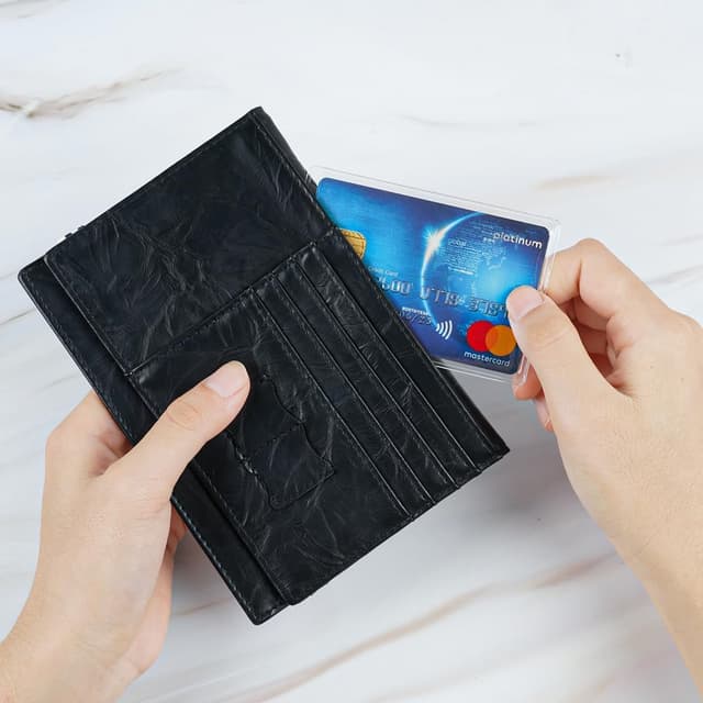 Detalle de Vicloon lot de 50 porte-badges transparents, rechargeables et étanches (PVC) pour cartes