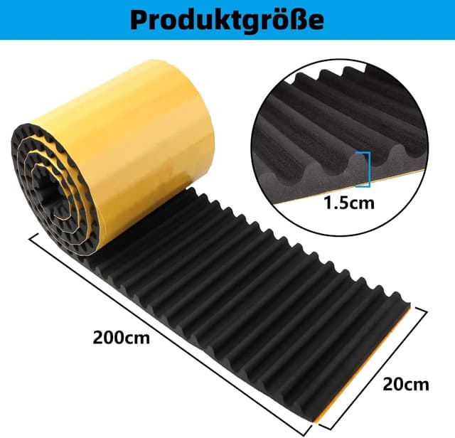 Detalle 2 de Spurtar Garagen-Wandschutz & Kantenschutz selbstklebend (Wandschutzfolie) für Tür- und Wandkanten, Schwarz – 2 m x 20 cm x 1,5 cm