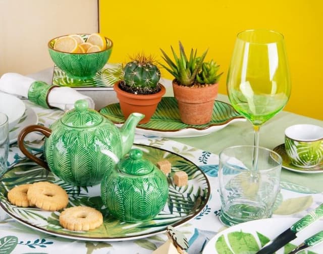 Thumbnail 4 de Excelsa Foliage Plato para servir hojas cerámica verde 🍃