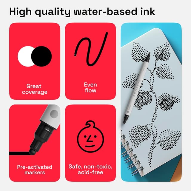 Thumbnail 3 de Artistro ARTISTRO 5 Black Acrylic Markers