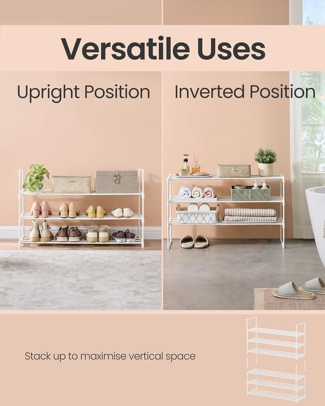 Thumbnail 3 de SONGMICS 3-Tier Shoe Rack