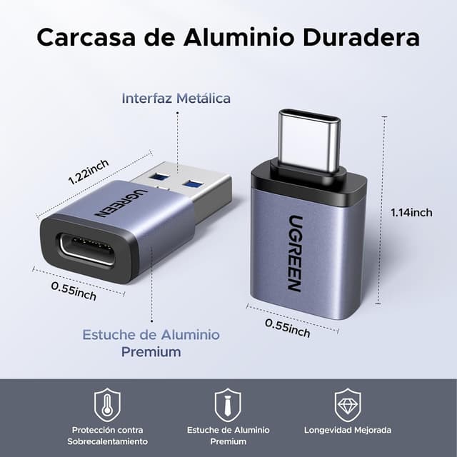 Thumbnail 5 de UGREEN Adaptador USB C a USB A OTG 10Gbps 4 piezas