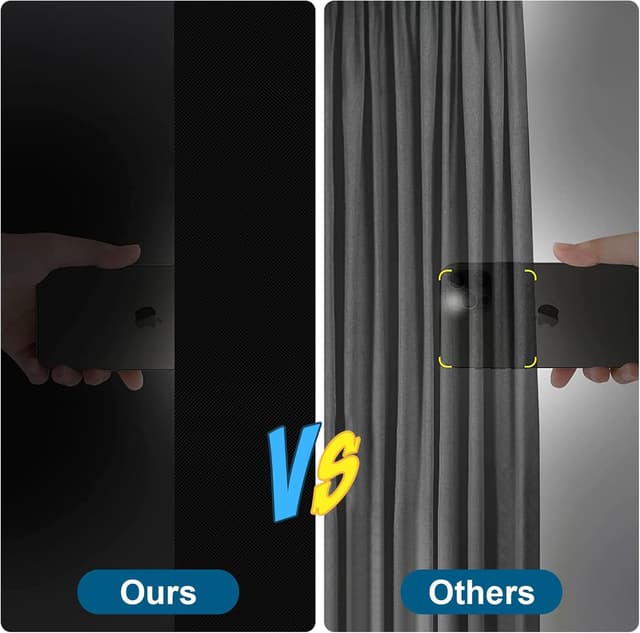 Detalle 2 de Portable DIY 100% Blackout Curtains (No-Drill Window Shades) for Bedroom, Travel & Dorm Rooms, 118" x 57