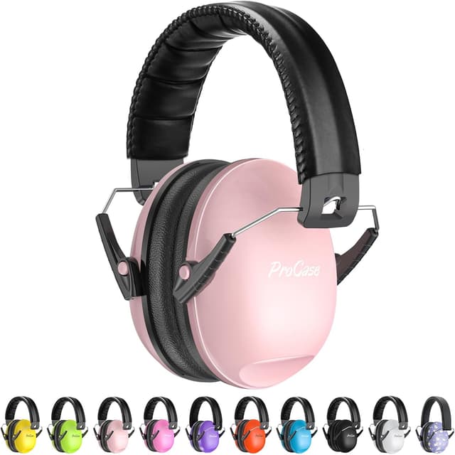 Detalle de ProCase Children’s Ear Defenders (SNR 27dB) – Noise Cancelling Hearing Protection for Kids & Toddlers, Light Pink