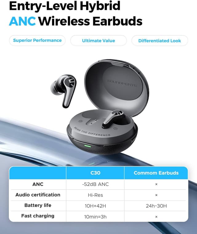 Detalle 2 de SoundPEATS C30 52dB ANC earbuds
