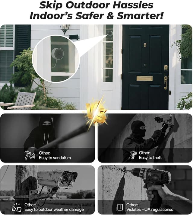 Thumbnail 6 de Window Security Camera 4MP 2K WiFi Dual-Band