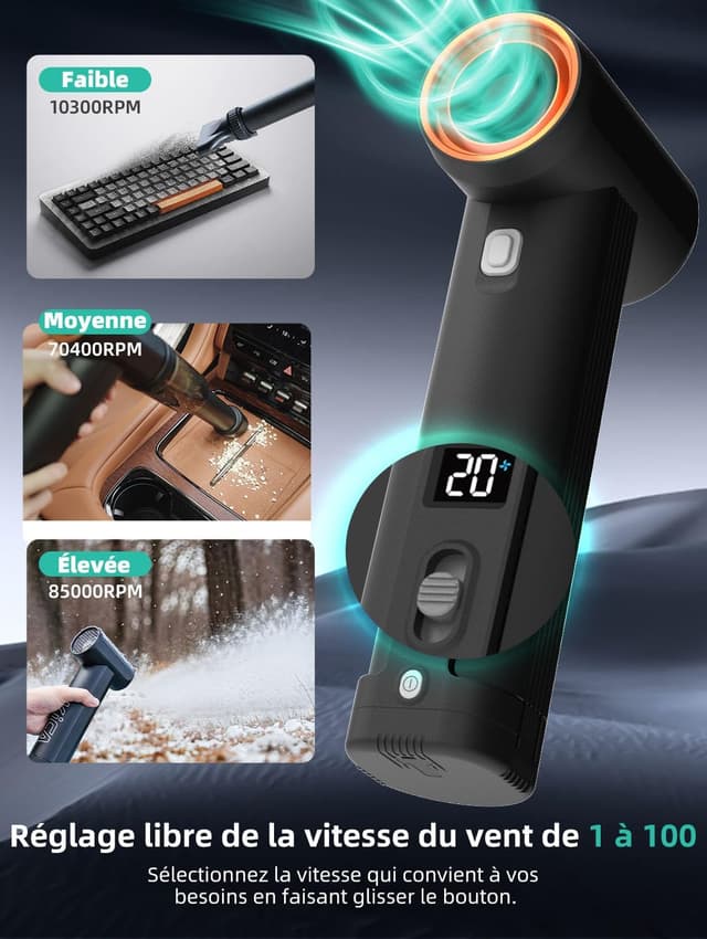 Detalle 2 de Souffleur de feuilles Kica Jetfan Max 331 km/h