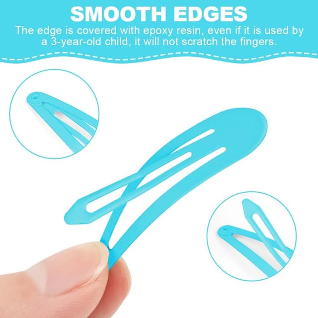 Detalle de LOPHE set da 110 mollette per capelli bambina (fermagli da 5 cm) con scatto in metallo colorato