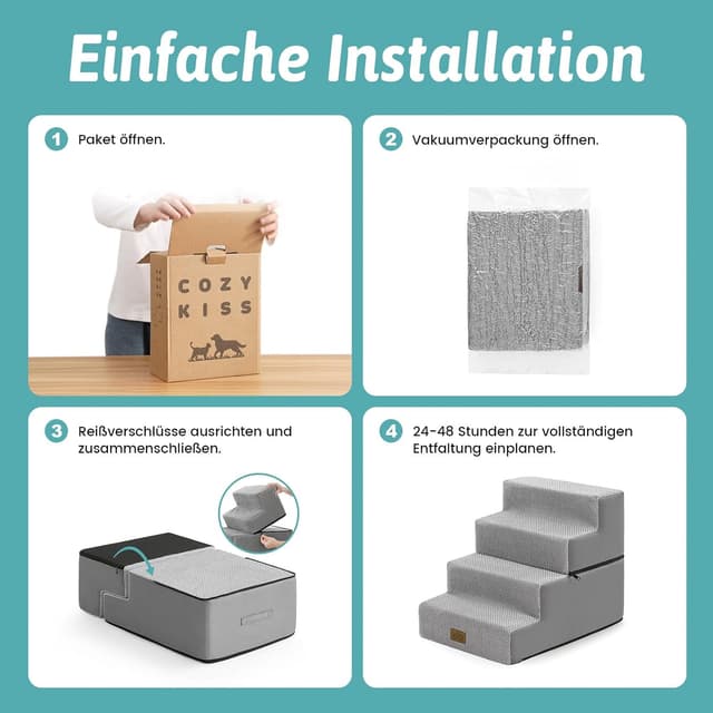 Thumbnail 6 de COZY KISS Hundetreppe 4 Stufen 45cm 2-in-1