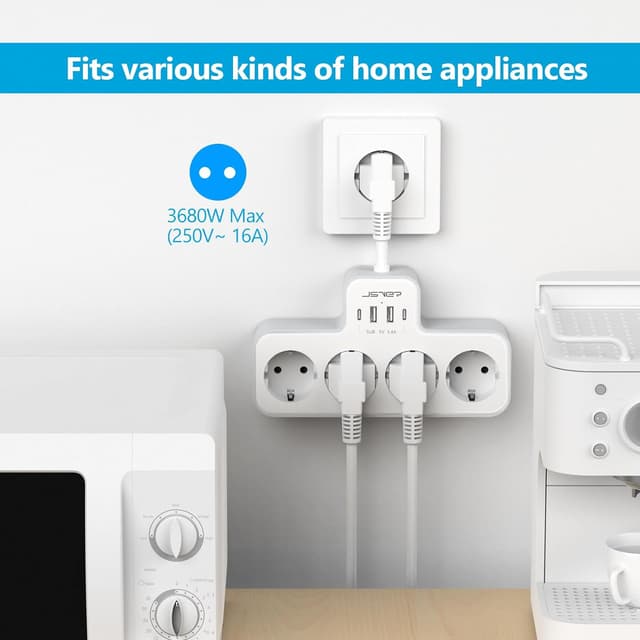 Thumbnail 4 de JSVER Multiprise USB 4 prises 3680 W