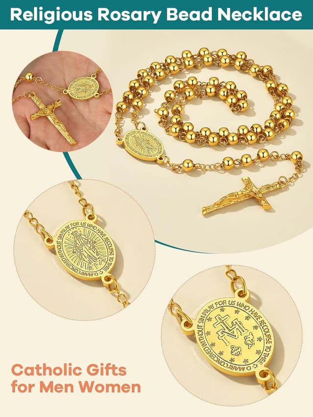 Detalle de Supcare collana rosario con crocifisso 6 stili