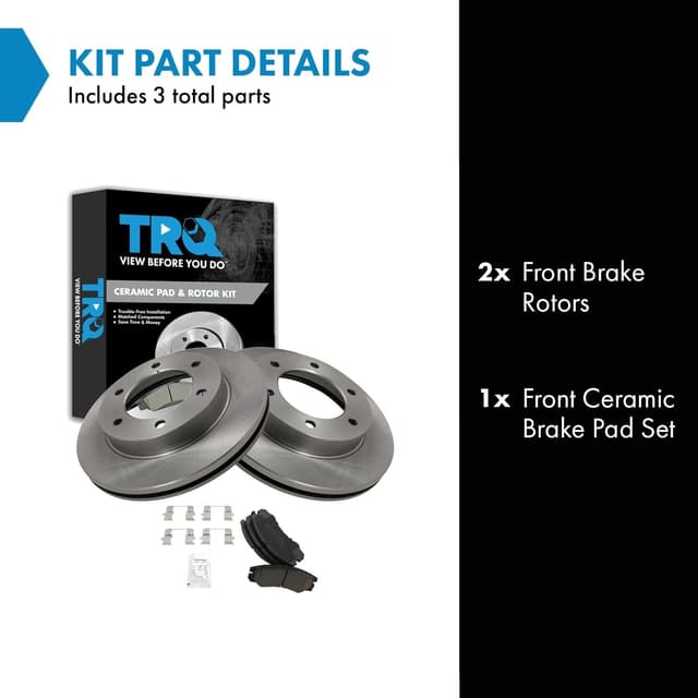 Detalle de TRQ Front Ceramic Brake Pad and Rotor Set for 2002–2004 Isuzu Axiom (Front)