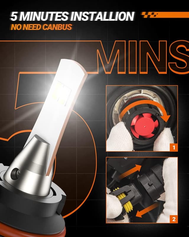 Detalle de SEALIGHT 9007 LED Bulb (HB5), 6500K Cool White, IP68 Waterproof, Plug-N-Play, Pack of 2