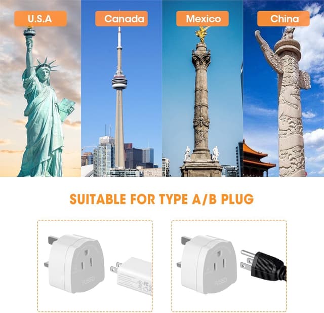 Detalle 2 de AIEVE US to UK Plug Adapter 2-Pack