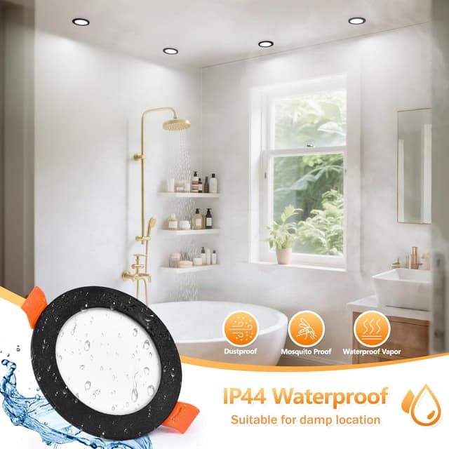 Thumbnail 6 de YindaLux Einbaustrahler LED 230V dimmbar 5W (10er-Set) in Schwarz, IP44, 3CCT