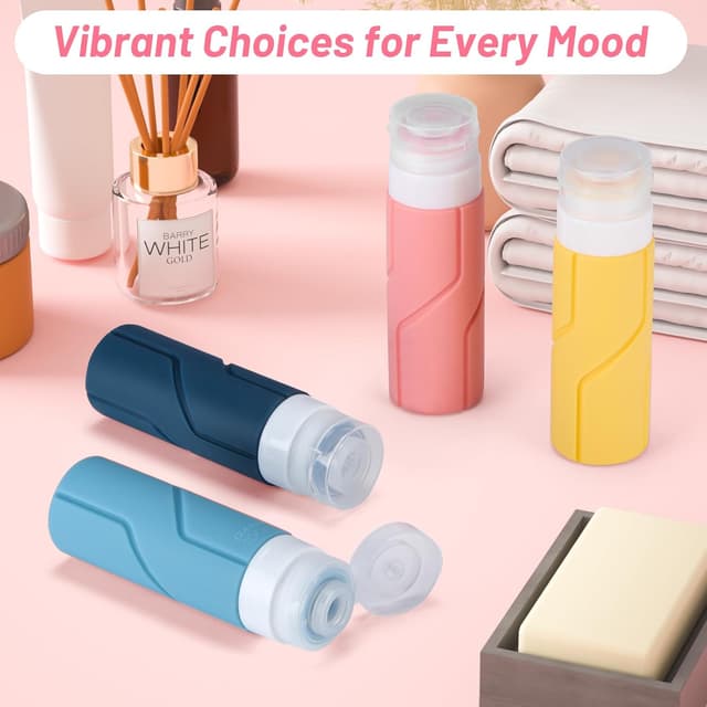 Thumbnail 6 de Alyvisun 4 Pack Silicone Travel Bottles (100ml) – Refillable, leak-proof toiletries containers