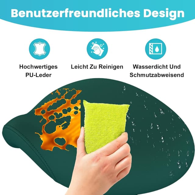 Detalle 2 de Sattelhocker Ergonomisch mit Rollen & Ringpedal – drehbarer, höhenverstellbarer Sattelstuhl (Grün)