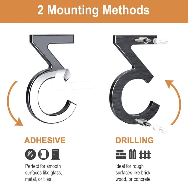 Detalle de Numero civico nero 12,5 cm Yafimea